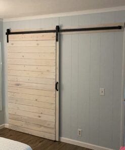 SMARTSTANDARD 8 Feet Heavy Duty Sturdy Sliding Barn Door Hardware Kit -Smoothly and Quietly -Easy to Install -Includes Step-by-Step Installation Instruction Fit 48" Wide Door Panel (J Shape Hanger) 46 61bDR cXu0L