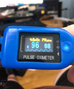 AccuMed Fingertip Pulse Oximeter, Sp02 Finger Blood Pulse Oxygen Monitor, w/Carrying case, Lanyard Silicon Case & Battery CMS-50D (Blue) 15 61bFRXAACFL