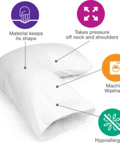 DMI Body Pillow, Side Sleeper Pillow and Pregnancy Pillow with Contoured Support to Eliminate Neck, Back, Hip, Joint Pain and Sciatica Relief with Removable Washable Cover, Firm, U Shape Neck Pillow Half Body Pillow 30 61bG36IzNFL