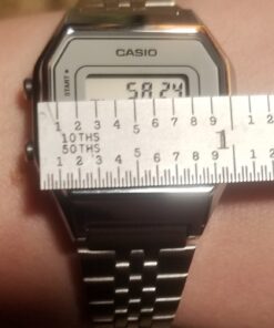 Casio Ladies Mid-Size Silver Tone Digital Retro Watch LA-680WA-7DF 32 61bJNcGMwkL
