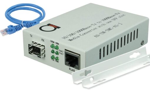 Open SFP Slot - Gigabit Ethernet - Fiber Optic Media Converter - to UTP Cat5e/Cat6 10/100/1000 Copper – AutoSensing - SFP Slot Supporting Any Mini GBIC/SFP Gigabit Type - Jumbo Frame & LLF Support