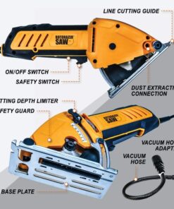 ROTORAZER SAW Platinum Compact Circular Saw Set - Extra Powerful - Deeper Cuts! DIY Projects - Cut Drywall, Tile, Grout, Metal, Pipes, PVC, Plastic, and Copper. AS SEEN ON TV! 9 61bMYoeMU4L