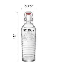 Alternative view of Bormioli Rocco Officina Water Bottle | 37.25 oz, Italian Glass Pitcher | Airtight Seal & Metal Clamp | Easy To Carry Handle, Dishwasher Safe & Eco-Friendly | Safe For Infused & Carbonated Drinks