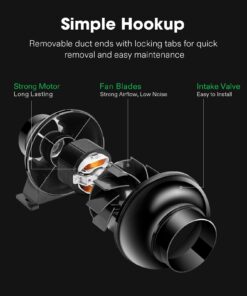 VIVOSUN D4 4 Inch 195 CFM Inline Duct Ventilation Fan HVAC Vent Blower for Hydroponics Grow Tent 25 61bNhuuULDL