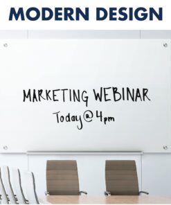 Quartet Magnetic Glass Dry Erase White Board, 3' x 2' Whiteboard, Infinity Frameless Mounting, White Surface (G3624W) 3' x 2' 26 61bQk8vqDYL