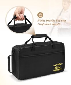 Eastar B Flat Clarinet for Beginner, Ebonite Clarinet Nickel-plated with 2 Barrels, 3 Reeds, White Gloves, Hard Case, Cleaning Kt, ECL-300 Nickel keys, Student style 32 61bRMQSQyeL