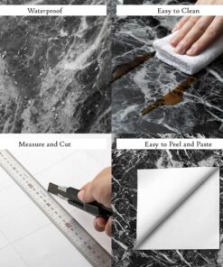 Very Berry Sticker Black Grey Granite Look Marble Effect Marble Stickers (61cm x 200, Marble Self Adhesive Sticky Back Plastic Countertop Black Vinyl Wrap 23.6" x 78" 30 61bRkL n1L
