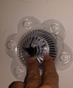 SlipX Solutions Stop-A-Clog Drain Protectors Trap Hair, 2 Hair Catchers Per Package (Plastic, 5 inch Diameter, Clear) 28 61bS3xsUoL