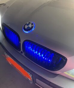 iJDMTOY Compatible With BMW Front Hood or Rear Trunk Lid, Ultra Blue 3.25-Inch 82mm Roundel LED Emblem Background Illumination Lighting Kit 28 61bUbCAYaEL