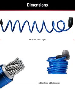 Master Lock 8127TRI Bike Lock Cables with Key, 3 Pack Keyed-Alike, Blue, Green, & Red, 6 ft. Long 22 61bUfK7pAyL