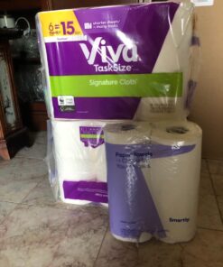 Viva Signature Cloth Paper Towels, Task Size - 12 Family Rolls (2 Packs of 6 Rolls) = 30 Regular Rolls (143 Sheets Per Roll), 286 Count (Pack of 6) 14 61bUjca vyL