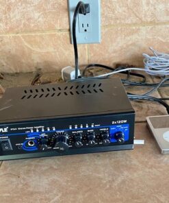 Pyle Home Home Audio Power Amplifier System with Bluetooth - 2X120W Mini Dual Channel Mixer Sound Stereo Receiver Box w/ RCA, AUX, Mic Input - For Amplified Speakers, PA, Theater, Studio Use -PTA4 38 61bVXRi7m6L