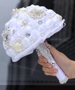 Generic Engerla Handmade Crystal Diamond Pearl Rhinestone Brooch Bridal Hold Flowers Wedding Bouquet Brooch 23 61bXddowQ3L