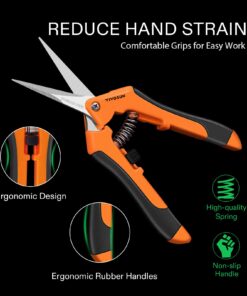 VIVOSUN 6.5 Inch Gardening Scissors Hand Pruner Pruning Shear with Straight Stainless Steel Blades Orange 1-Pack Straight Blade 25 61bYPxFbizL