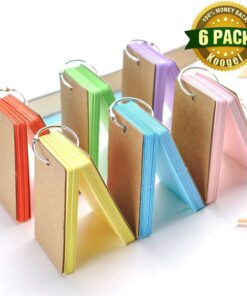 Koogel 300 Pieces 2.2 x 3.5 Inches Multicolor Kraft Paper Binder Ring Easy Flip Flash Card/Study Cards/Memo Scratch Pads/Bookmark/DIY Greeting/Index Card Stock/Note Card(50 Sheets per Set) 300 --multicolored 43 61bZJwXRXHL