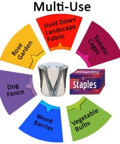 Ashman Galvanized Garden Stakes Landscape Staples and Fence Stake (150 Garden Staples - Heavy Duty & Anti Rust Galvanized) 150 6 Inch 11 Guage 22 61bZLgM4S9L