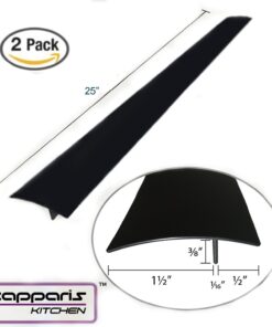 Capparis Kitchen Silicone Stove Counter Gap Cover, Easy Clean Heat Resistant Wide & Long Gap Filler, Seals Spills Between Counter, Stovetop, Oven, Washer & Dryer, Set of 2 (25 Inches, Black) 25 Inches 34 61bcrWLdqeL 2
