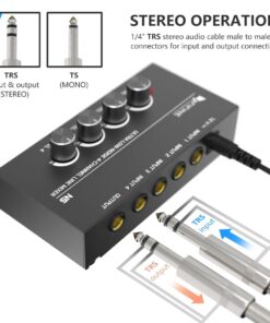 Alternative view of FIFINE Ultra Low-Noise 4-Channel Line Mixer for Sub-Mixing,4 Stereo Channel Mini Audio Mixer with AC adapter.Ideal for Small Club or Bar. As Microphones,Guitars,Bass,Keyboards or Stage Sub Mixer-N5