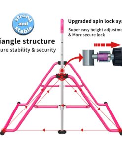Tepemccu Expandable Gymnastics Bars,Adjustable Height Gymnastic Horizontal Bars,Junior Training Bar Children Folding Training Monkey Bars for Kids… Light Pink 25 61birG5lYTL