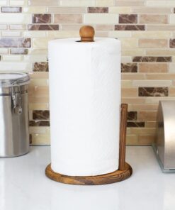 Home Basics Pine Countertop Paper Towel Holder Rustic Kitchen Paper Towels Holder | with Tear-Arm and Rounded Base for Stability 17 61bki4lHKbL