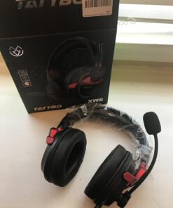 Tatybo Gaming Headset with 7.1 Surround Sound for PC PS4 PS5, USB & 3.5mm PC Headset with Noise Cancelling Microphone, Gaming Headphones for Switch Laptop Xbox one Black and Red 44 61bm3T9MPL 3