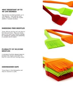SILCONY 10" Silicone Pastry Basting BIG SIZE Brushes Heat Resistant BPA Free for BBQ Grill Barbecue & Kitchen Baking Cooking Marinating Oil Brushes Soft Bristles Long Handle (3, 10 Inches) 3 7 61bmMyY6bxS