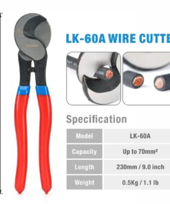 iCrimp Battery Cable Lug Crimping Tool for 8, 6, 4, 2, 1, 1/0 AWG Heavy Duty Wire Copper Lugs, Battery Terminal, with Wire Shear Cutter HX-50BI 32 61bofEl9vAL