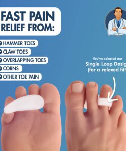 Dr. Frederick's Original Hammer Toe Gels - 4pcs - Support Crest for Women & Men - Joint Realign - Cushion, Support & Temporary Splint - Crooked, Claw, Diabetic Brace - One Loop Design 1 Loop 15 61bp3yj5H7L