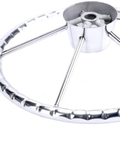 Amarine-made13-1/2 Inch 5-Spoke Destroyer Style Stainless Boat Steering Wheel 16 61bqTmtCjL