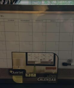 Quartet Whiteboard Calendar & Corkboard, Magnetic, White Board & Cork Bulletin Board Combo, 17" x 23", Wood Finish Frame (22476) 1 Board 41 61brUJOAfcL