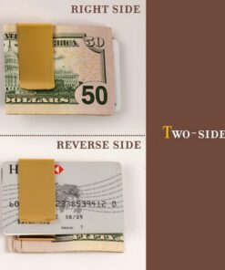 Y&G Stainless Steel Men'S Money Clip Wallet Money Clip Wallet Metallic Gold-MC1046 10 61bsS3DzZCL