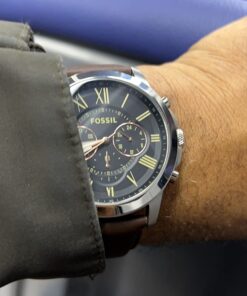 Fossil Grant Men's Watch with Chronograph Display and Genuine Leather or Stainless Steel Band Brown 49 61buv7Hn88L