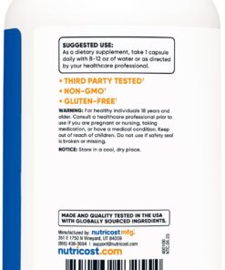 Nutricost N-Acetyl L-Cysteine (NAC) 600mg, 180 Capsules - Non-GMO, Gluten Free Unflavored 180 Count (Pack of 1) 12 61bxGOusSPL