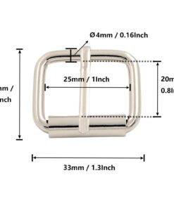 Generic Metal Silvery 1 Inch Inside Length Rectangle Buckle belt Buckle Handbag Buckle Luggage Accessories(Pack of 15) 9 61bzgPfF0L