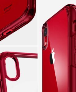 Alternative view of Spigen Ultra Hybrid [Anti-Yellowing] [Military Grade] Designed for iPhone XR Case, 6.1 inch Cover - Red