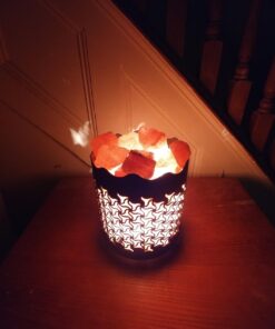 CRYSTAL DECOR Himalayan Pink Salt Lamp Basket & Dimmer Cord Bulb Tristar1 21 61c E8GL