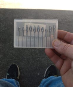 Luo ke 10 Pcs Tungsten Carbide Burr Set - 1/8'' Shank Large Single Blade Cutting Burs for Aluminum, Coppon, Metal, Hard Materials Single Slot Carbide Burr 11 61c Wzx NTL