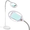 Brightech LightView Pro Magnifying Floor Lamp - Hands Free Magnifier with Bright LED Light for Reading - Work Light with Flexible Gooseneck - Standing Mag Lamp 3 Diopter (1.75x) 20 61c2ltrMm7L