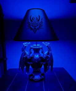 Zeckos Gothic Guardians of Light Medieval Dragons Resin Table Lamp - Dark Fantasy - 19 Inches High - with Black Fabric Tribal Dragon 13 Inch Diameter Lampshade 30 61c4Ji4ZWzL