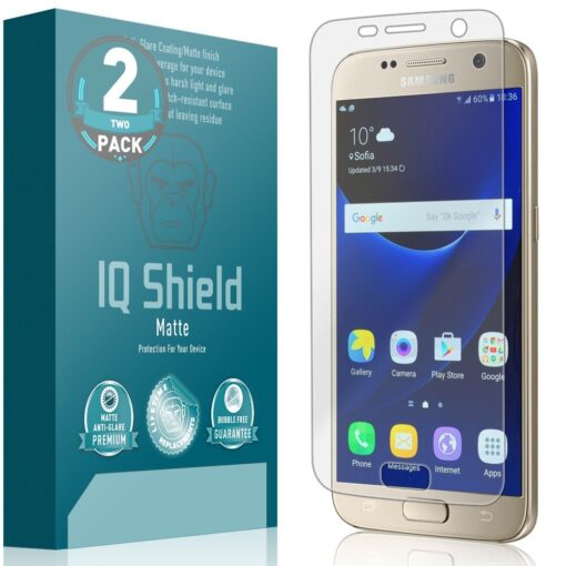 IQShield Matte Screen Protector Compatible with Galaxy S7 (2-Pack) Anti-Glare Anti-Bubble TPU Film