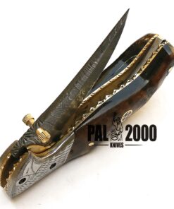 PAL 2000 KNIVES Damascus Folding Knife - Handmade Damascus Steel Knife - Damascus Pocket Knife (9150) 9150 12 61c5sIAetAL