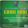 Garden of Life Calcium Supplement - Vitamin Code Grow Bone Made with Whole Foods, Strontium, Magnesium, K2 MK7, Vitamin D3 & C Plus Probiotics for Gut Health, 30 Day Supply