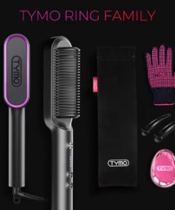 Hair Straightener Brush, TYMO Ring Hair Straightener Comb Straightening Brush for Women with 5 Temps 20s Fast Heating & Dual Voltage Black 32 61c7cHcaaDL