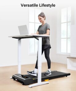UREVO Under Desk Treadmill, Walking Pad for Home/Office, Portable Walking Treadmill 2.25HP, Walking Jogging Machine with 265 lbs Weight Capacity Remote Control LED Display Black One Size 31 61c9BlTWKL