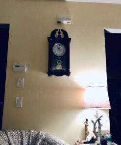 Pendulum Wall Clock Battery Operated - Hanging Grandfather Wall Clock with Pendulum - Quiet, Wood Pendulum Clock - Wooden Pendulum Wall Clock for Living Room Decor, Office & Home Décor Gift 23.5x9 Dark Wood 30 61c9jmnJh3L 1