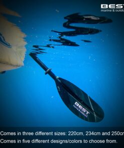 Best Marine and Outdoors Kayak Paddle, Carbon Fiber Shaft & Fiberglass Reinforced Polypropylene Blades, 220cm, 234cm, 250cm, Lightweight Kayak Paddles for Adults, Kayak Oar & Accessories Black 234.0 Centimeters 19 61cDEbueGJL