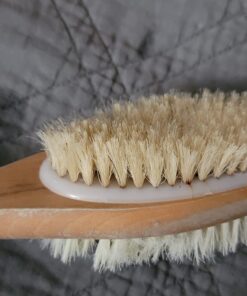 Vive Back Scrubber Brush for Shower - for Dry or Wet Body Brushing - Long Handle - Cleaning Lymphatic Drainage Handled Washer for Men, Women - Showering Bathing Exfoliator with Soft & Stiff Bristles Light Wood 29 61cDr4 ZLSL