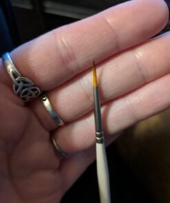 MyArtscape Artist Supplies Miniature Paint Brushes, Set of 12 for Detail & Fine Point Painting - use with Acrylic, Watercolor, Oil, Gouache - for Pinstriping, Warhammer 40k, Models & Lettering White 52 61cEeZAZgsL