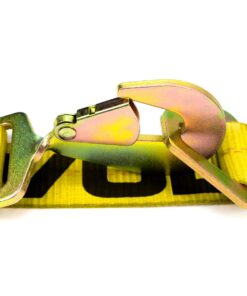 VULCAN Axle Tie Down Combo Strap Kit - 2 Inch - Classic Yellow - 3,300 Pound Safe Working Load Snap Hook, Classic Yellow (2 Pack) 10 61cIbeXiKQL