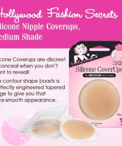 Hollywood Fashion Secrets Silicone Coverups, Hypoallergenic, Reusable, Washable, Gentle on Skin, Ultra Thin, Self Adhesive, Medium Shade, 1 Pack Size 1 (Pack of 1) 20 61cJ8AHiy5L